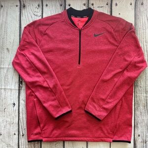 Nike Golf Dri Fit 1/4 Zip Pullover Red Performance Athletic Jacket XL